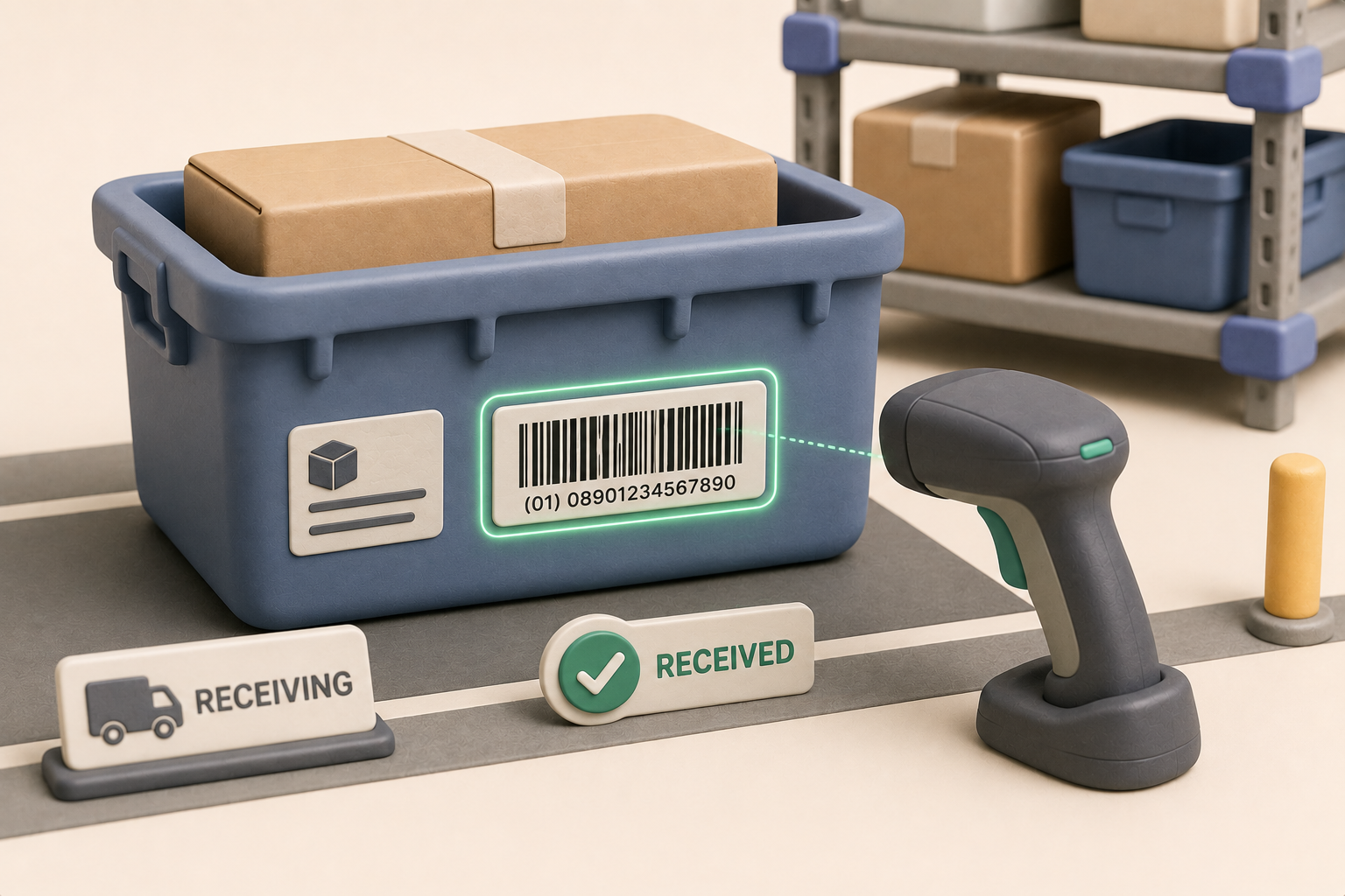 Modern warehouse pallet-rack storage representing large logistics operations.